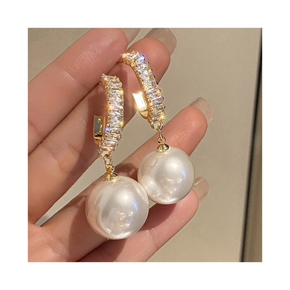 Style Pearl Drop Earrings Women Rhinestone Temperament Earring Wedding Engagement Jewelry Party