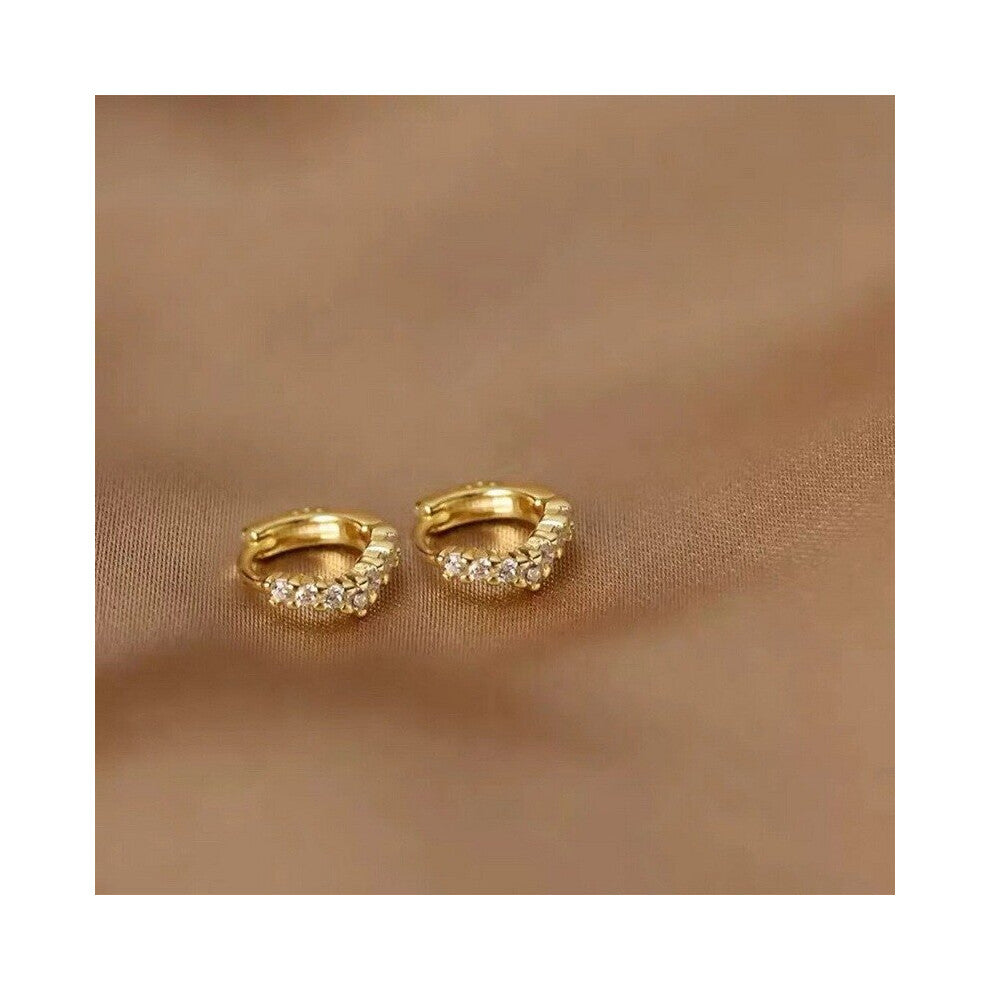 1Pair Stainless Steel Hoops Small Clover Earrings Zircon Plated Stud Earring Wave Korea Women Earrings for Teens