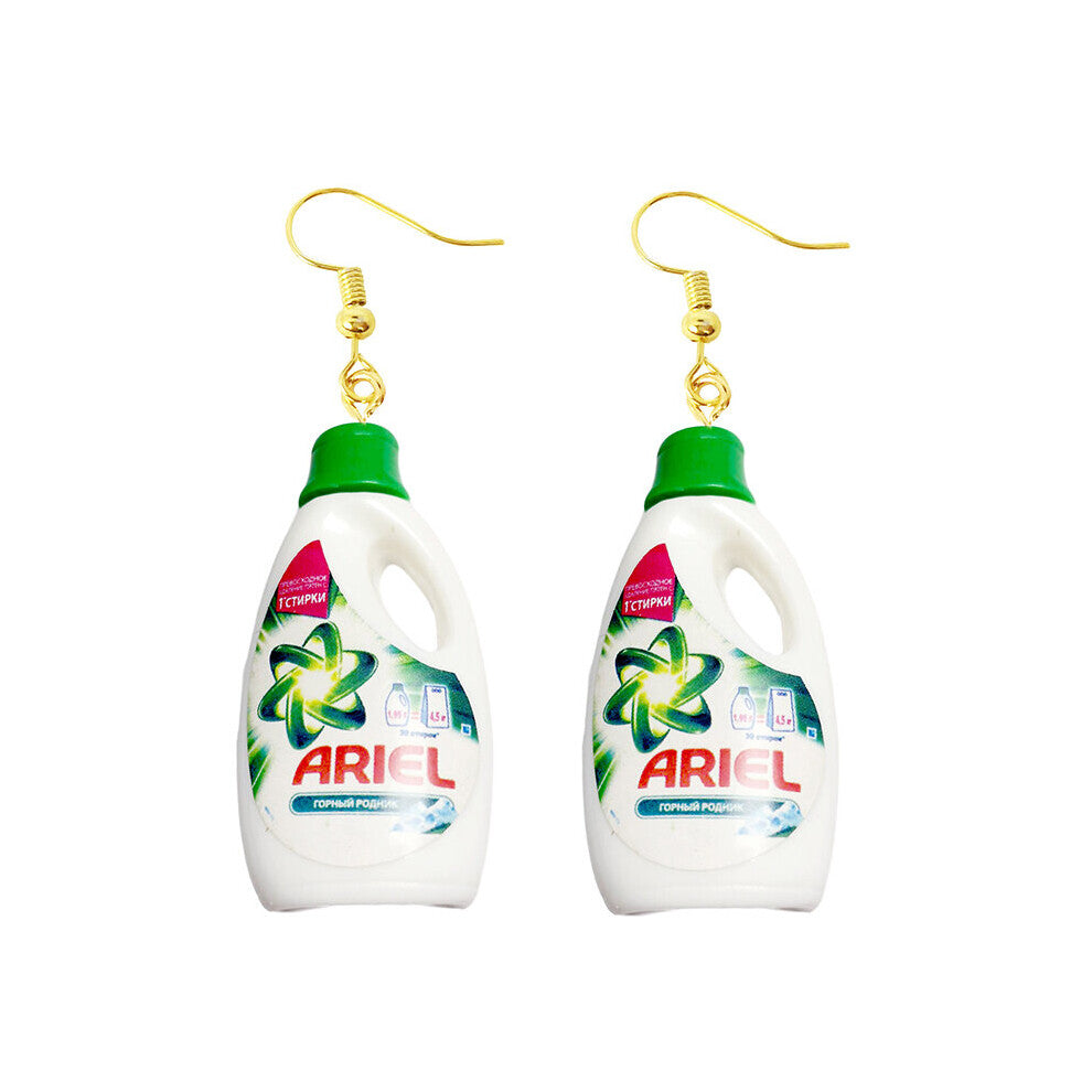 Women Earring Girls Eardrop Funny Gift Sweet Cartoons Mini Fruit Drink Ham Sausage Toothpaste Shampoo