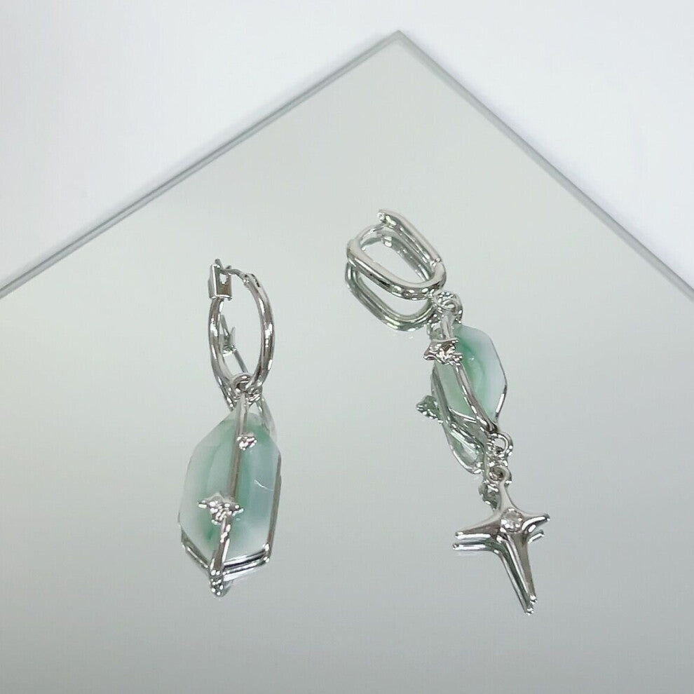 Girl Vintage Cross Star Pendant Asymmetric Earrings for Women Creative Harajuku Jewelry Unusual Irregular Earings Engagement