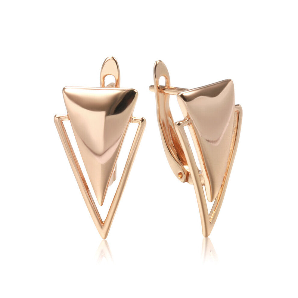 Minimalist Geometric Hip Hop Women's Dangle Earrings 585 Personality Glossy Earrings Unusual Golden Earrings Jewelry