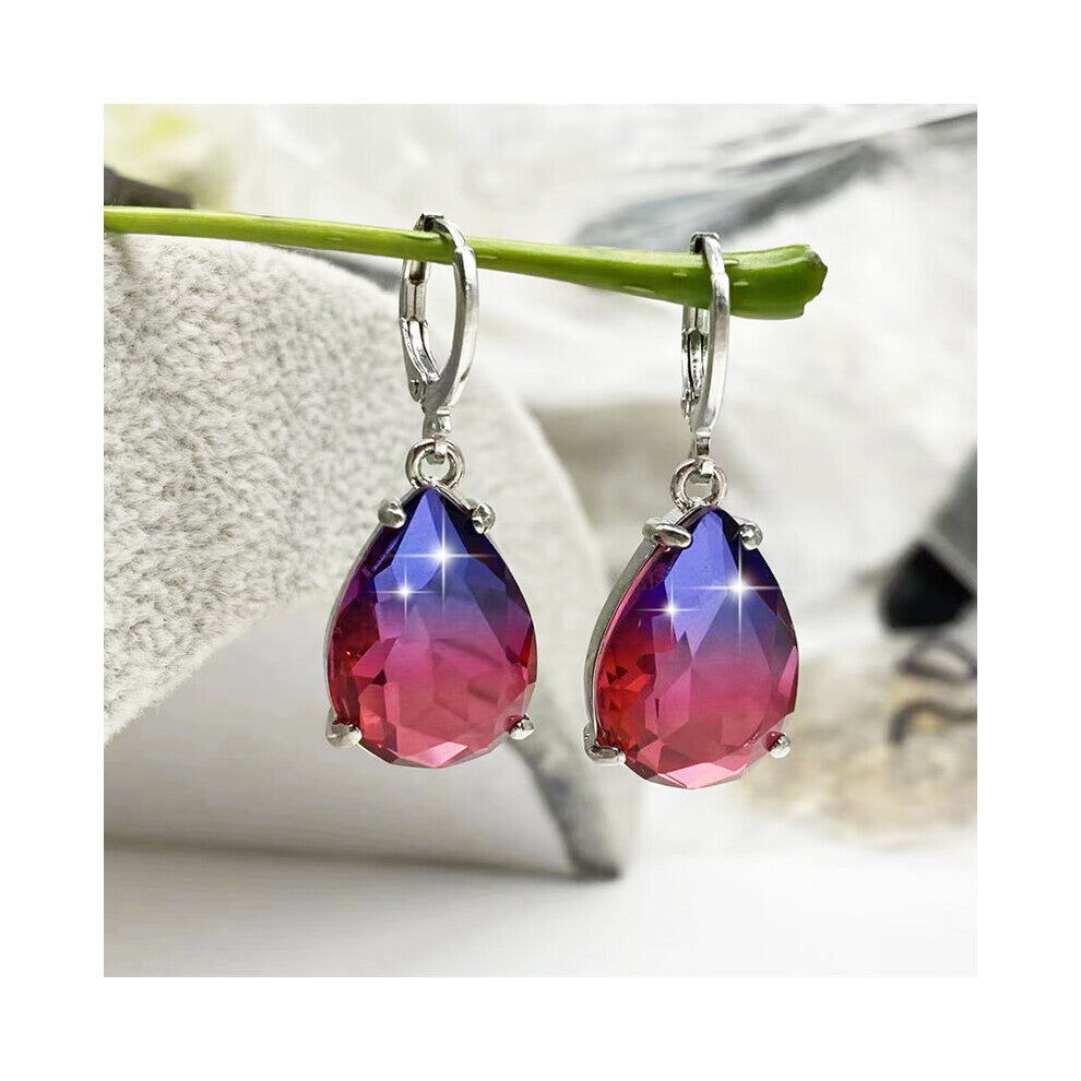 Crystal Square Drop Earrings for Women Inlaid Zircon Flower Earrings Women's Wedding Engagement Earrings