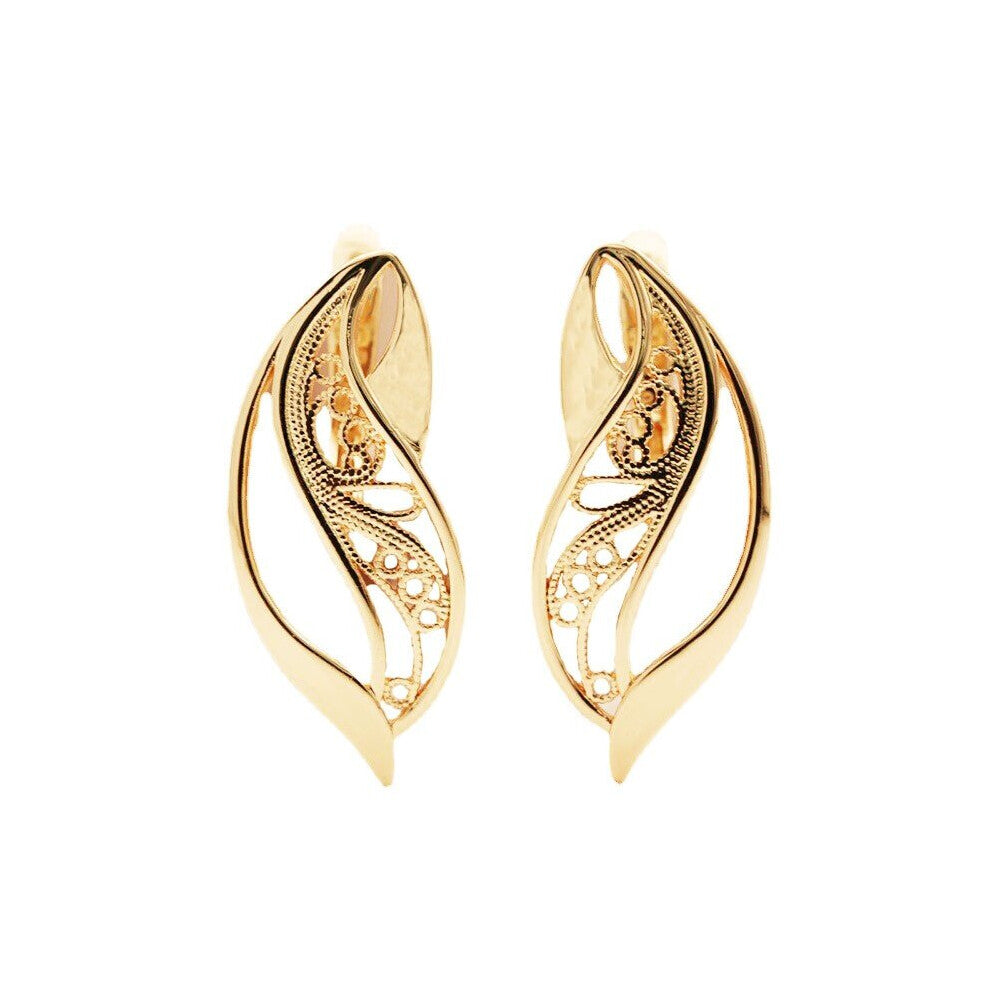 Vintage Geometric Hollow Leaves Cutout Pattern Earrings for Women Bridal Wedding Engagement Earring Jewelry Pendientes