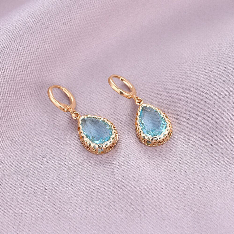 Crystal Two Geometric Square Earrings Women Jewelry Engagement Wedding Jewelry Accessories