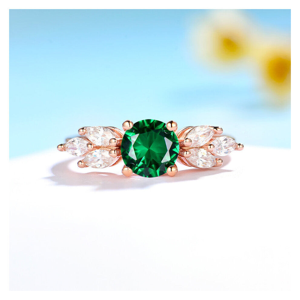 Kuololit 0.8CT Morganite Gemstone Ring for Women Real 925 Sterling Silver London Tanzanite Emerald Jewelry for Engagement