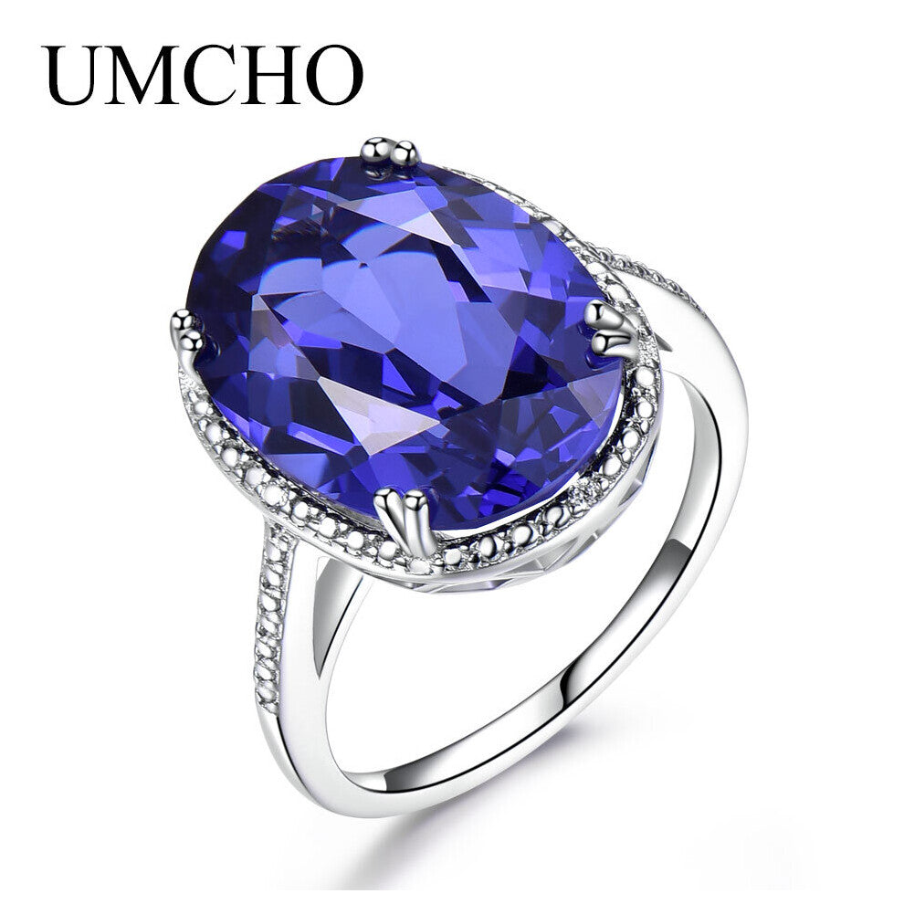 Tanzanite Gemstone Rings For Women Solid 925 Sterling Silver Fine Jewelry Female Engagement Ring Christmas Gift