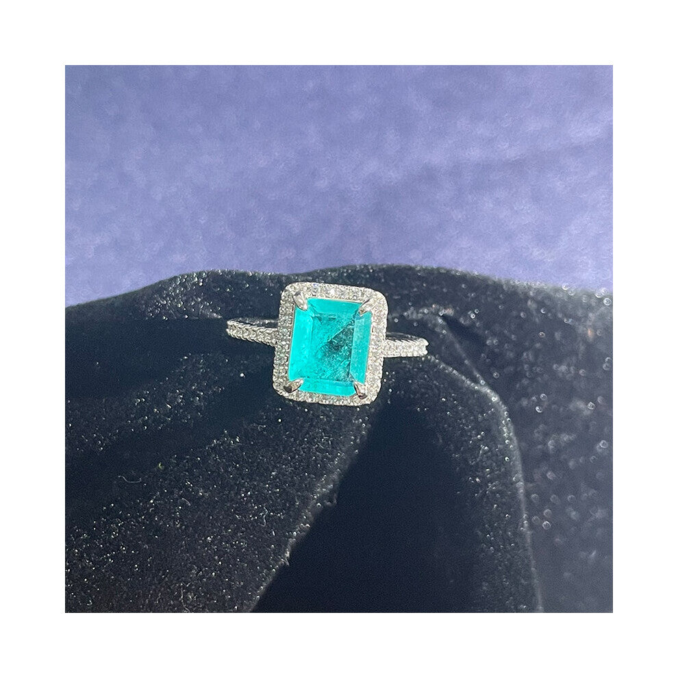 Cellacity Classic Women 925 sterling silver ring with paraiba gemstones female fine Jewelry Gift Wedding Engagement Accessories
