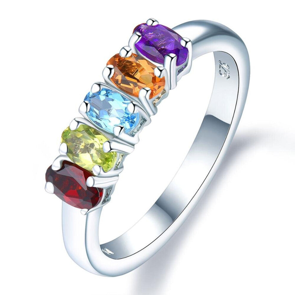 Natural African Amethyst Rings 925 Silver Natural Gemstone Engagement Ring Fine Jewelry for Women's Gift