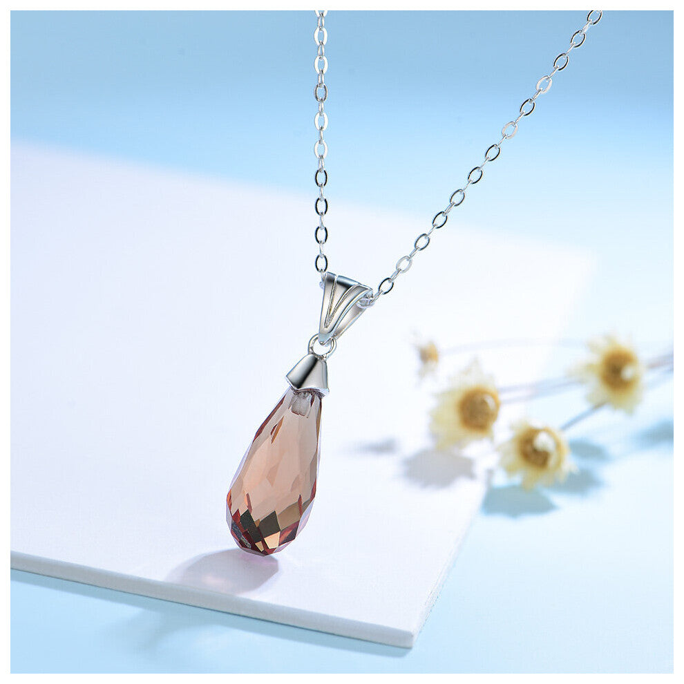 Kuololit Teardrop Diaspore Gemstone Water Pendants For Women Solid 925 Sterling Silver Necklaces for Engagement Promise Jewelry