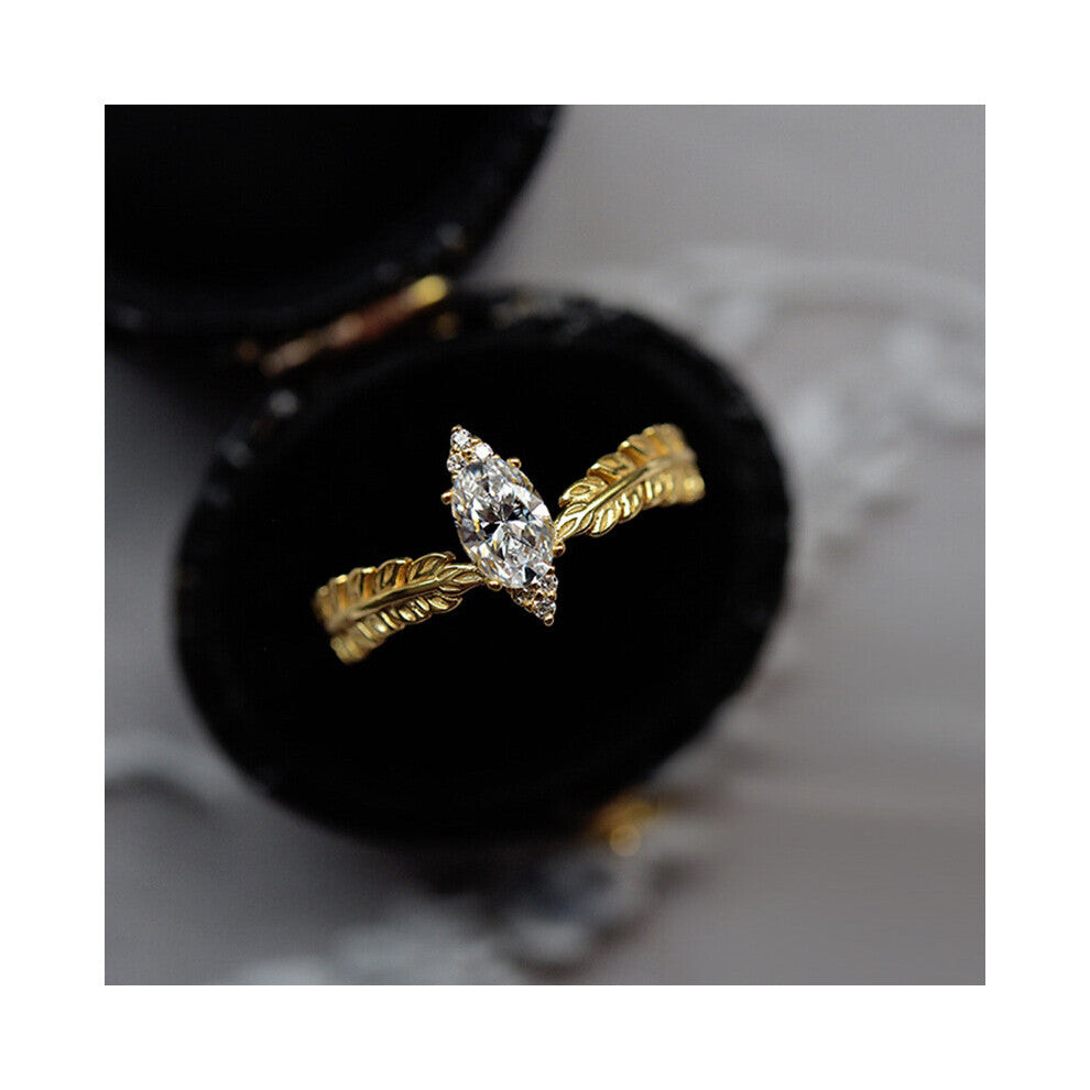 Wong Rain 925 Sterling Silver Marquise Created Moissanite Gemstone Engagement Ring Ladies Fine Jewelry Drop