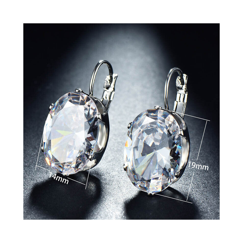 Cellacity 925 silver Earrings with Large oval citrine gemstone Engagement Ear Drop Earrings For Women Jewelry