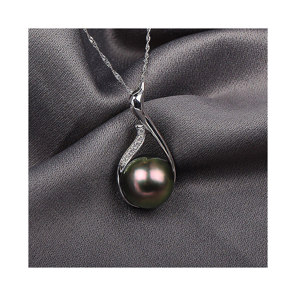 Women Necklace 925 Silver Jewelry with Pearl Zircon Gemstone Pendant Accessories for Wedding Engagement Party Gift