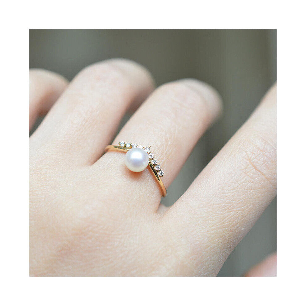 Pearl Rings 925 Silver Jewelry with Zircon Gemstones Accessories Finger Ring for Women Wedding Engagement Gift