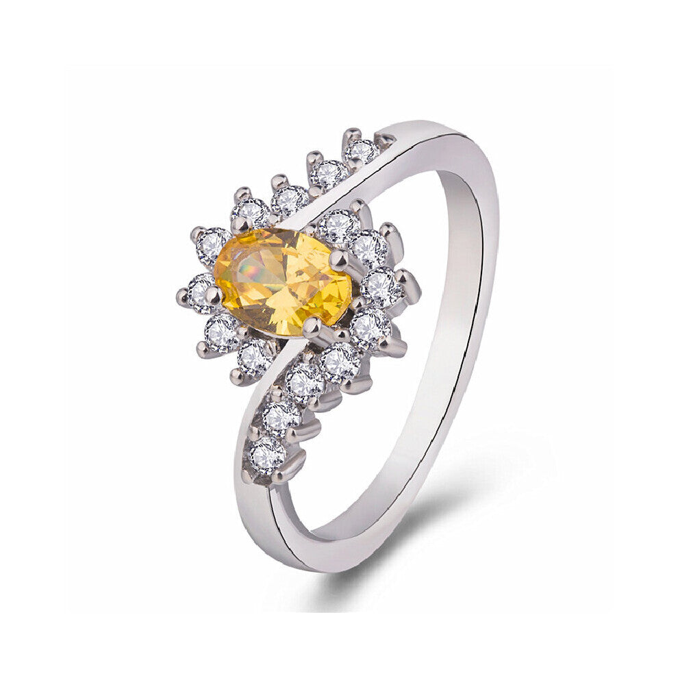 925 Silver Jewelry Ring Oval Ruby Zircon Gemstone Finger Rings for Women Wedding Engagement Party Accessories