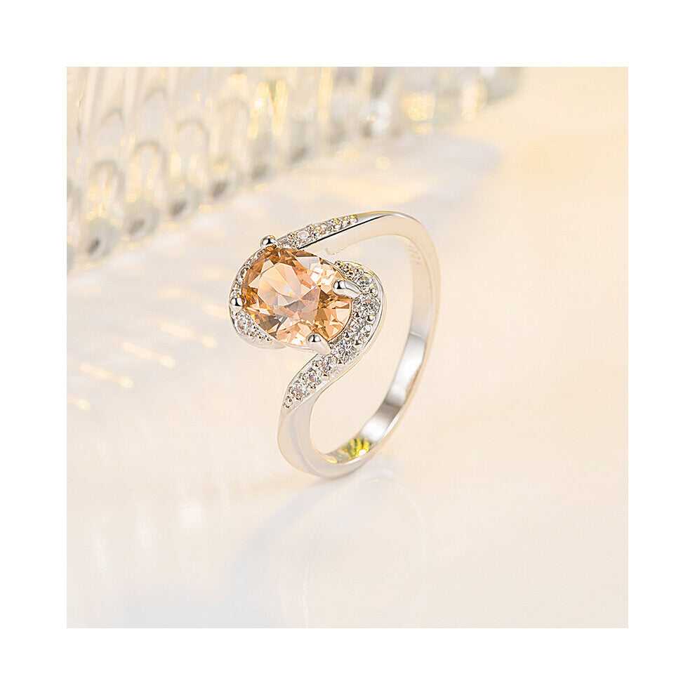Ring Silver 925 Jewelry Oval Shape Amethyst Zircon Gemstones Finger Rings Accessories for Women Wedding Engagement Party