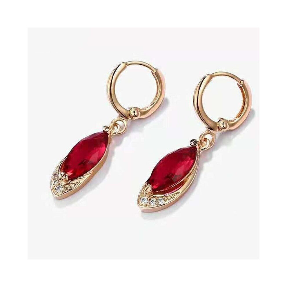 Cellacity Classic 925 Silver Drop Earrings For Women Red Ruby Gemstone Dangle Earrings Silver Jewelry Wedding Engagement Gift