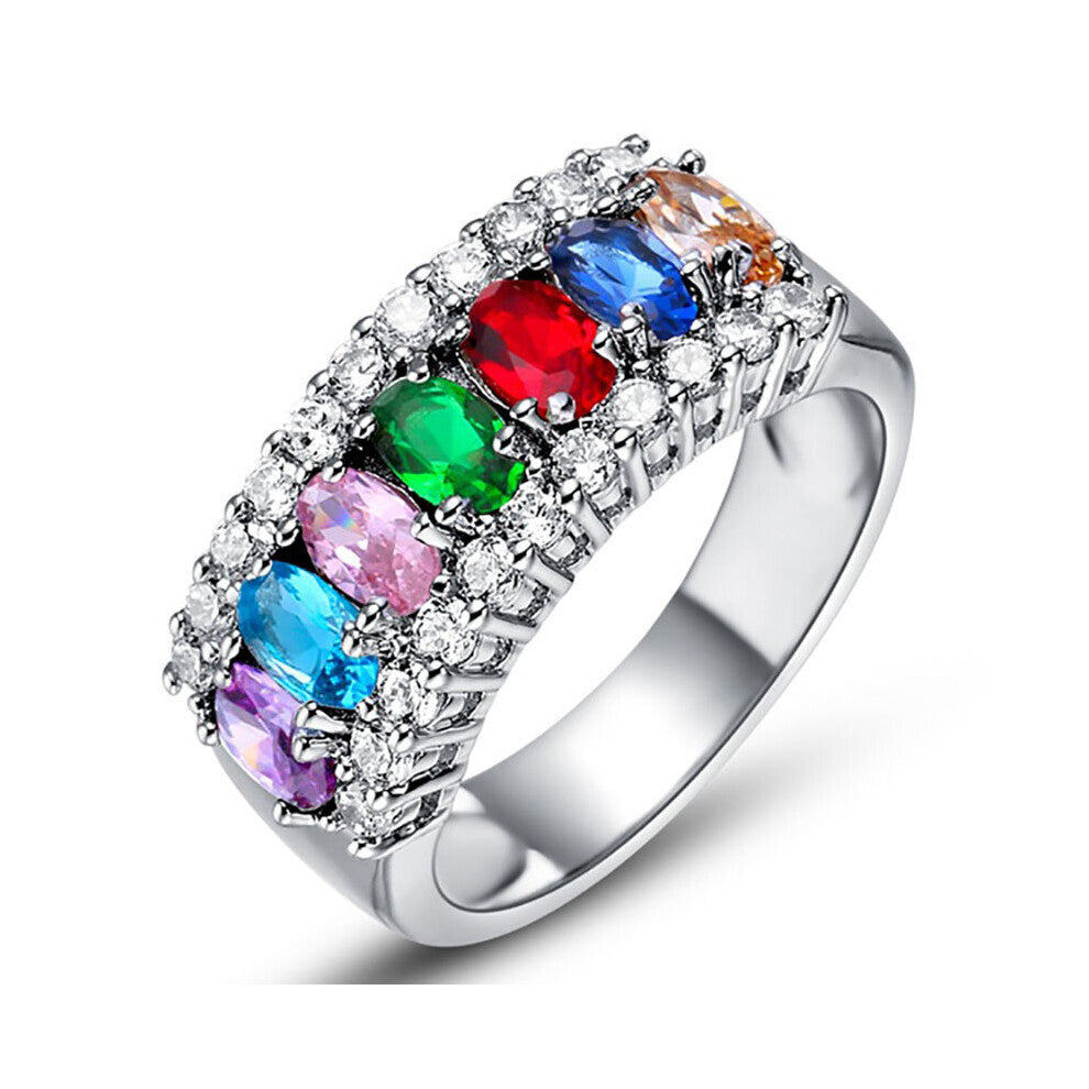 Cellacity Multicolor optional Gemstones Ring for Women Minimalist Silver 925 Jewelry Colorful Female Gift Engagement
