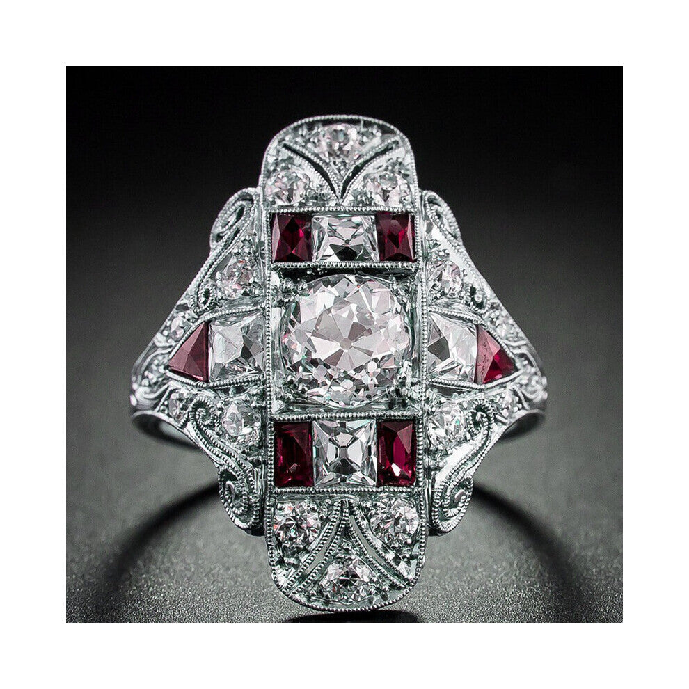 Retro Charm Rings 925 Silver Jewelry Accessory Zircon Gemstone Ring for Women Men Wedding Engagement Party