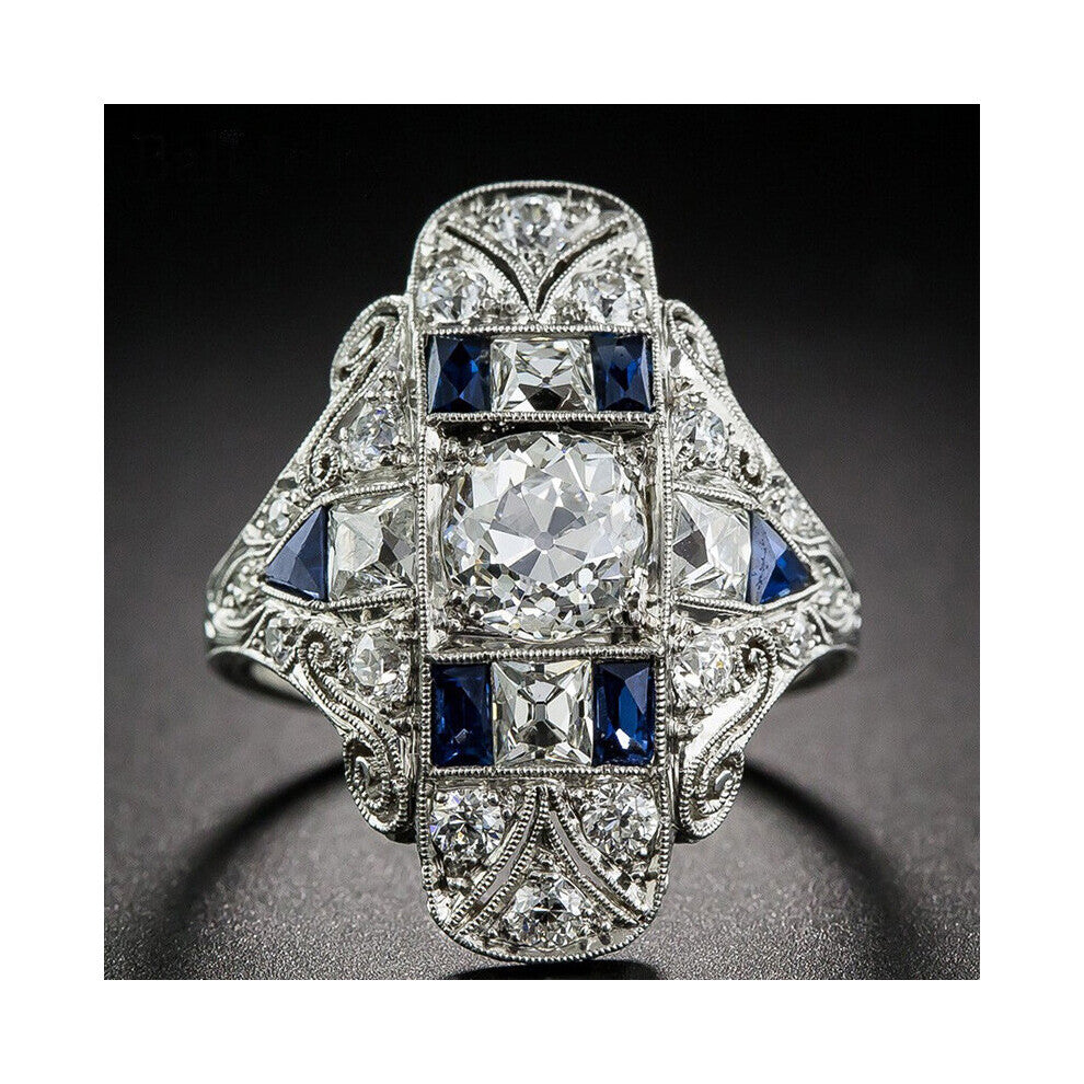 Retro Charm Rings 925 Silver Jewelry Accessory Zircon Gemstone Ring for Women Men Wedding Engagement Party