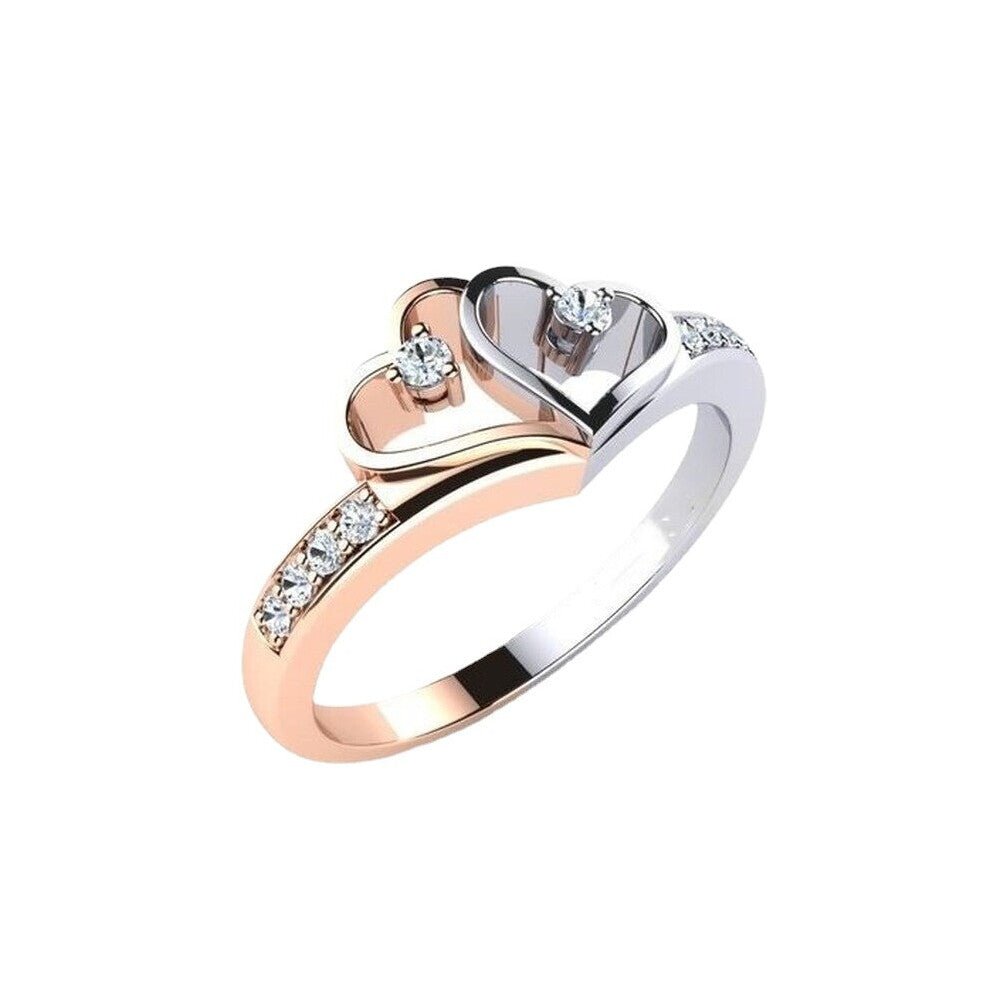 925 Sterling Silver Two-color Natural Gemstone Heart Sapphire Ring Bridal Wedding Engagement Fine Jewelry