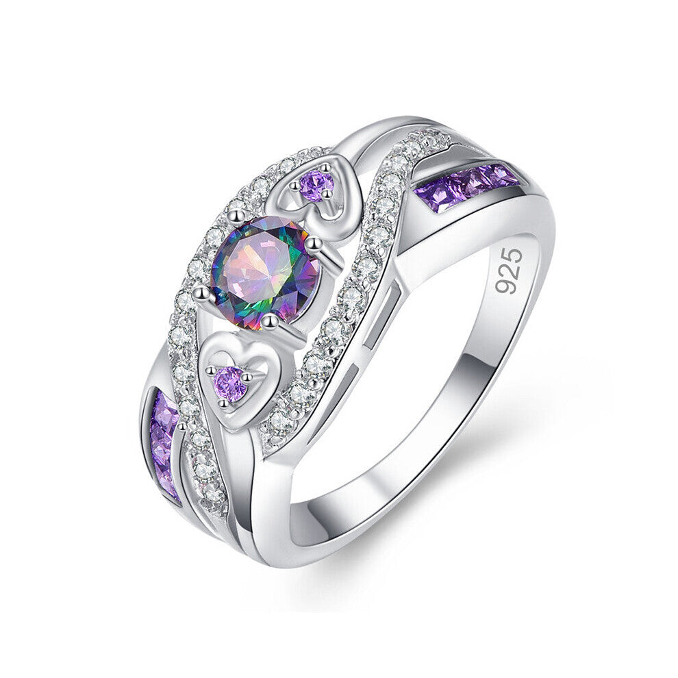 925 Sterling Silver Jewelry Sapphire Emerald Gemstone Engagement Rings For Women Wedding Party fine jewelry