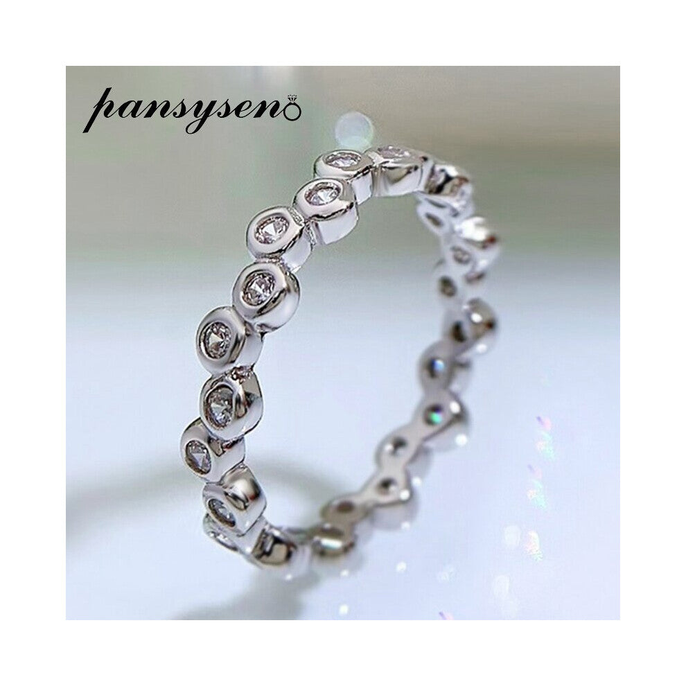 Classic 925 Sterling Silver High Carbon Diamond Gemstone Engagement Ring Wedding Bands for Women Fine Jewelry