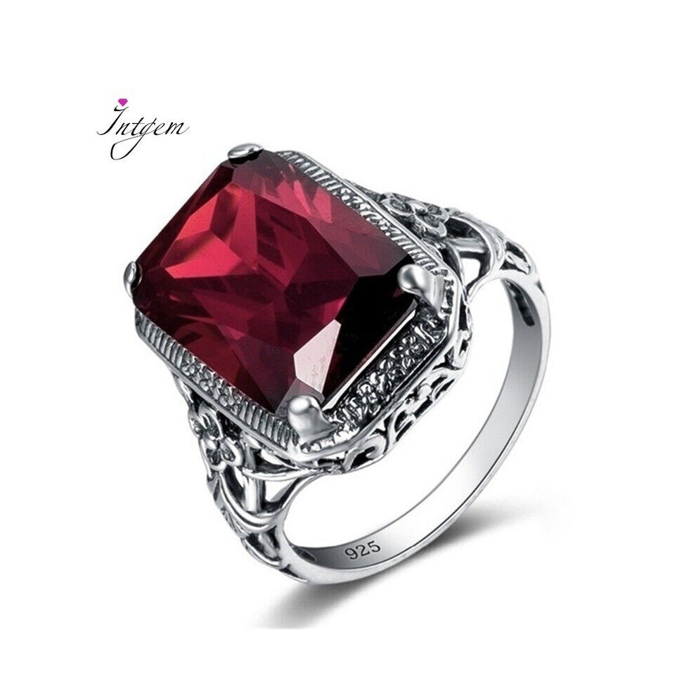 Vintage Ruby Engagement Ring Gemstone 925 Silver Ring Jewelry For Women Men Wedding Party Engagement Anniversary
