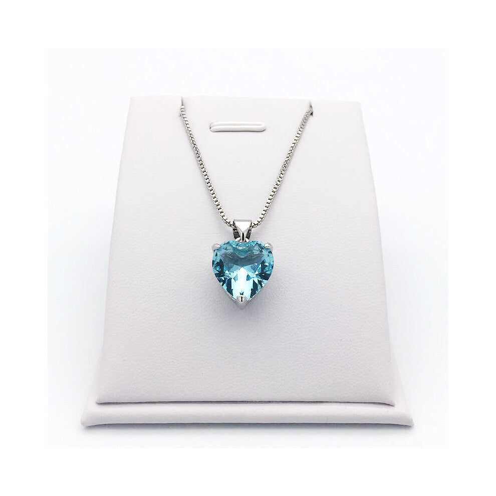 Necklace Silver 925 Jewelry Heart Shaped Sapphire Gemstone Pendant for Female Wedding Engagement Party