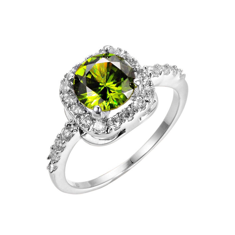 Cellacity Geometry Silver 925 Jewelry 7 Colors Choice Gemstones Ring for Women Classic Female Engagement Size5-10