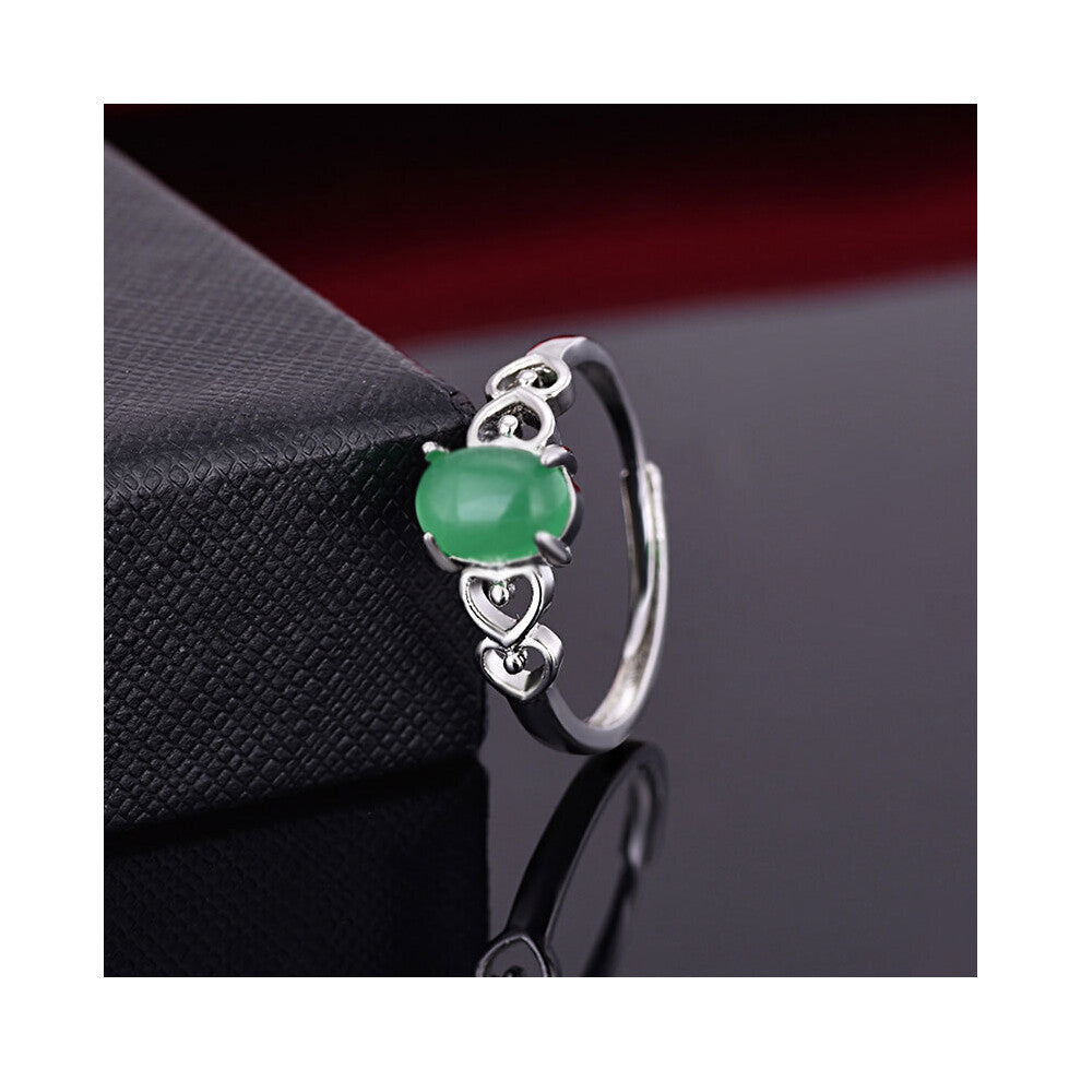 Vintage Rings 925 Silver Jewelry for Women Wedding Engagement Promise Party Ornament Oval Shape Zircon Gemstone Open Finger Ring