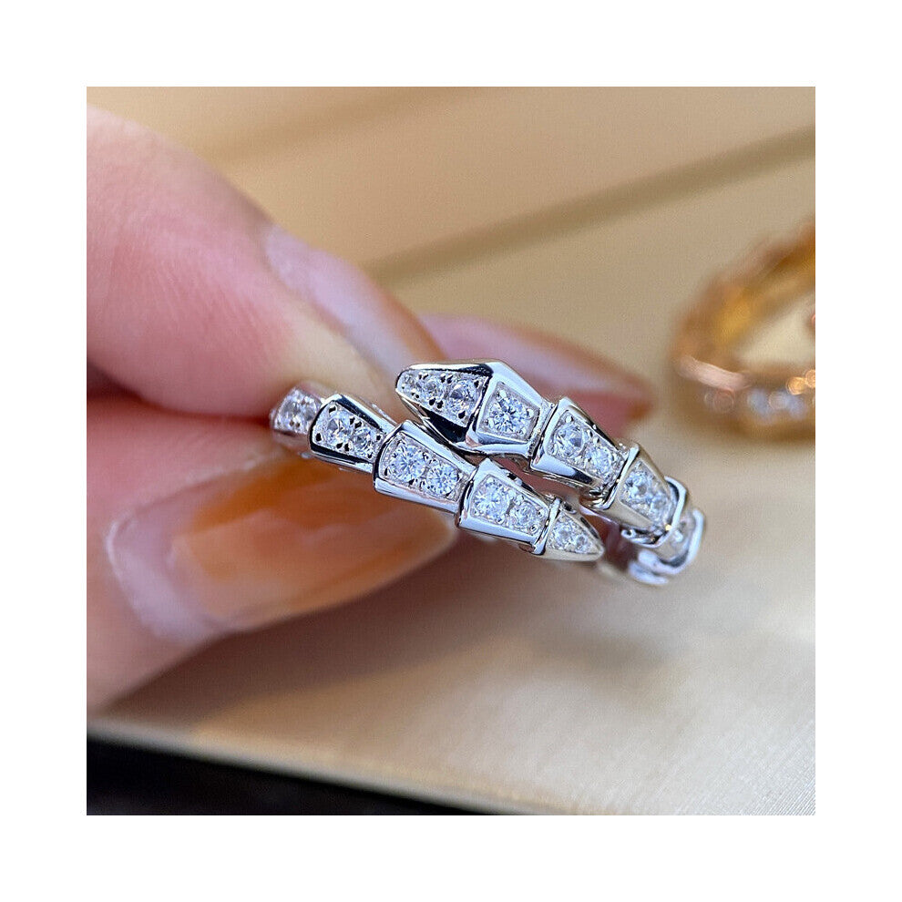 Snake Moissanite Ring 925 sterling silver Engagement Wedding band Rings for Women men Gemstones Promise Party Jewelry
