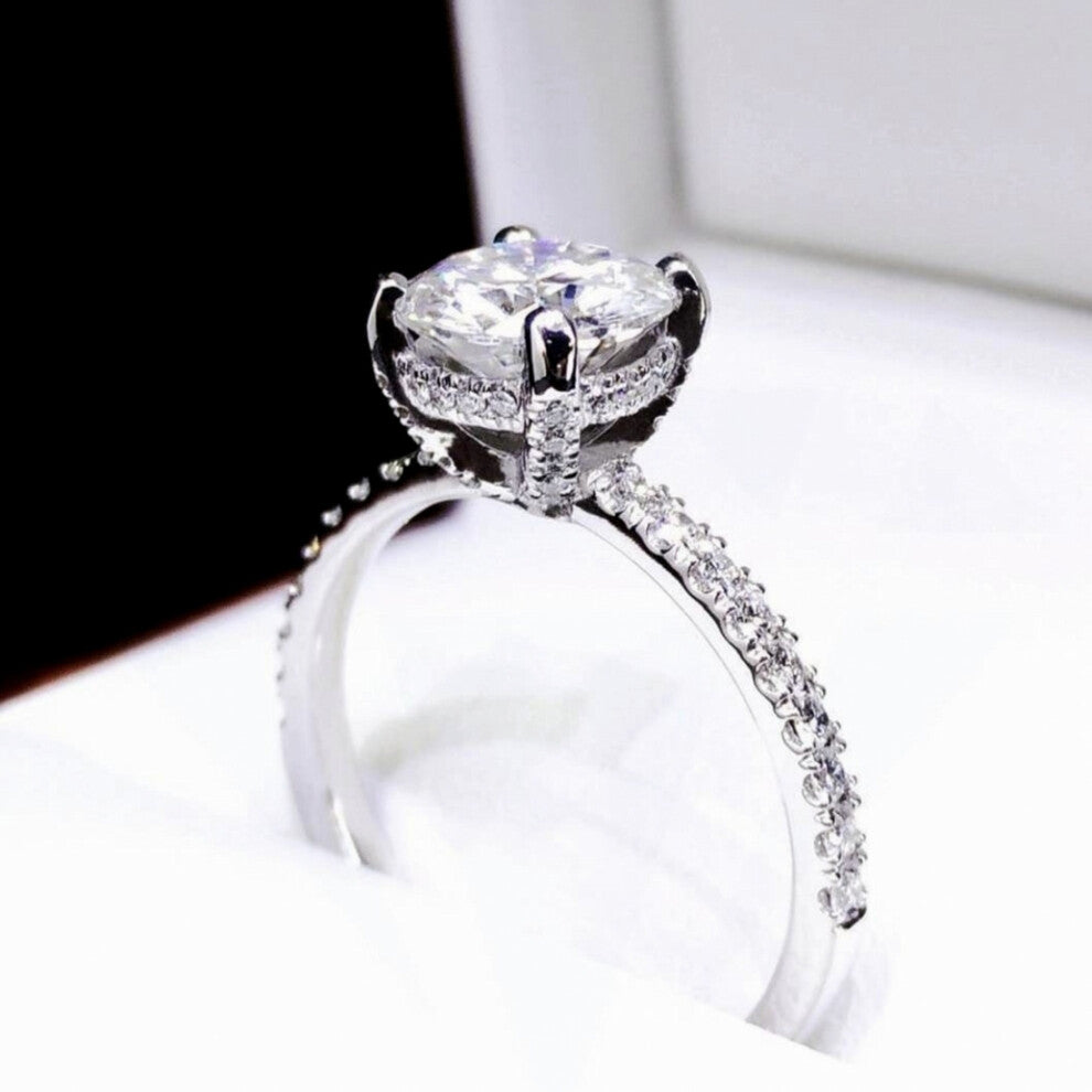 2Ct Cushion cut Sapphire gemstone Wedding Engagement Rings For Women 100% 925 Sterling Silver Ring Jewelry