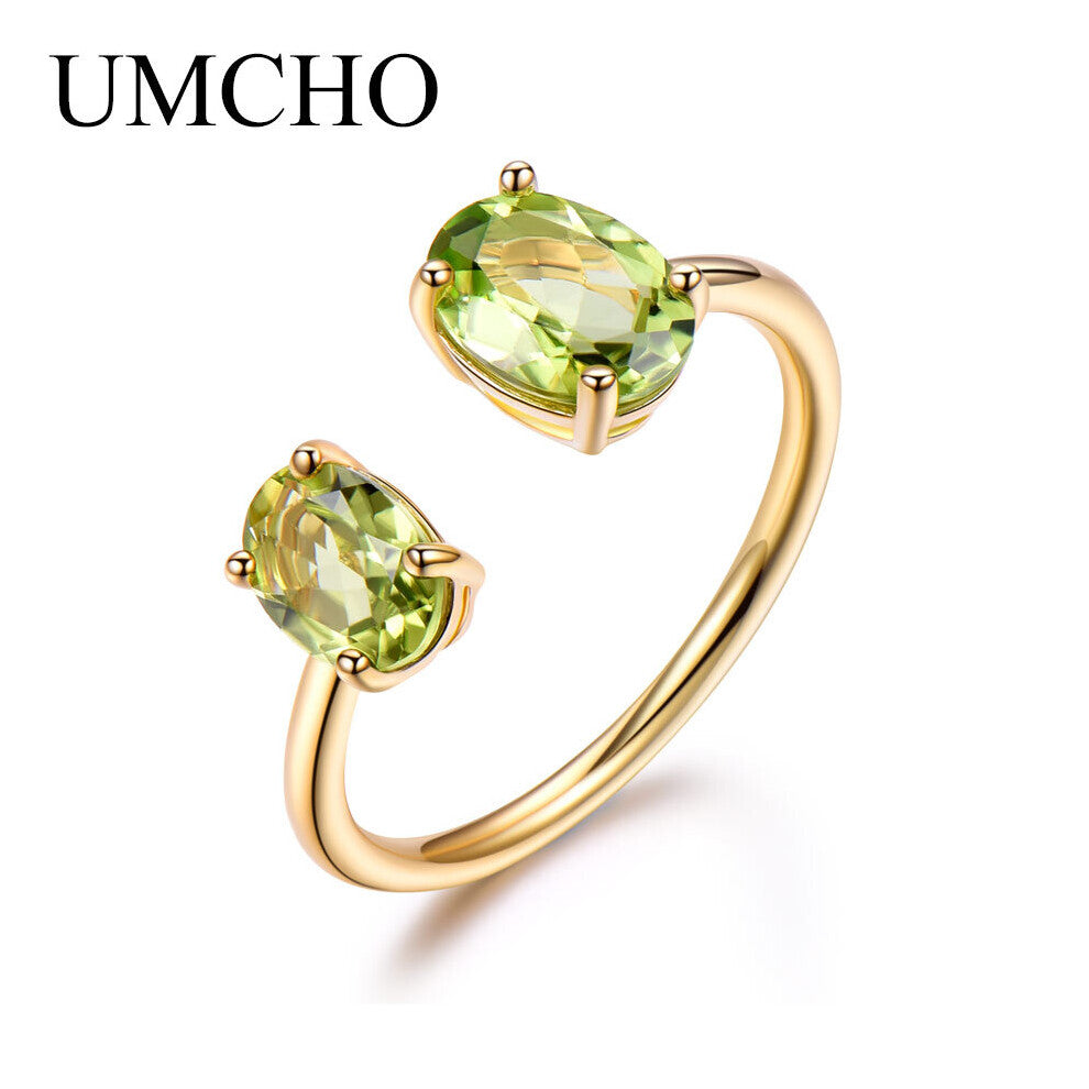 10.7ct Natural Peridot Ring Gemstone Solid 925 Sterling Silver Engagement Rings For Women Fine Jewelry