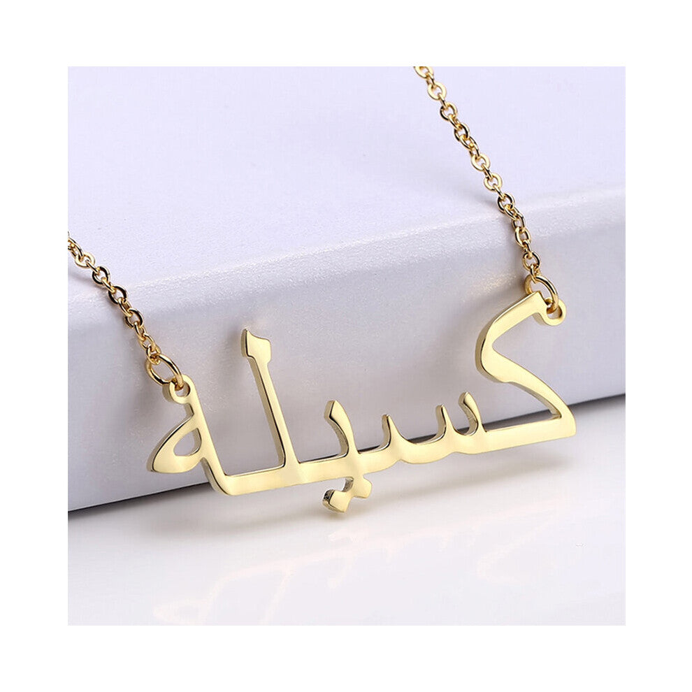 Arabic Name Necklace Personalized Nameplated Name Necklaces&Pendants Stainless Steel Choker Bijoux Arabic Necklace Women