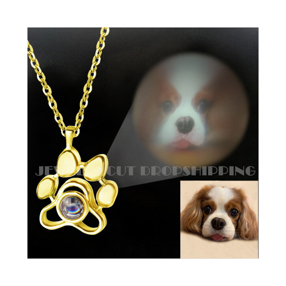 Pet Photo?Projection?Necklace?Cat?Dog?Paw?Projection?Chain Memory?Jewelry Keepsake Mother's Gift