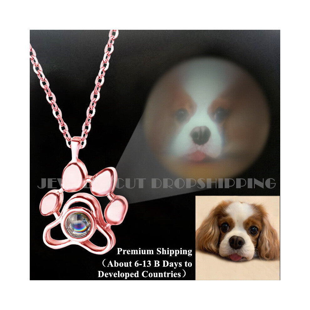 Pet Photo?Projection?Necklace?Cat?Dog?Paw?Projection?Chain Memory?Jewelry Keepsake Mother's Gift