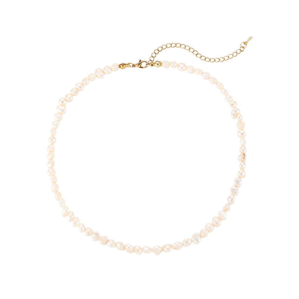 Latest Delicate14K Plated Natural Freshwater Pearl Necklace Bracelet Jewelry Set For Women Chokers