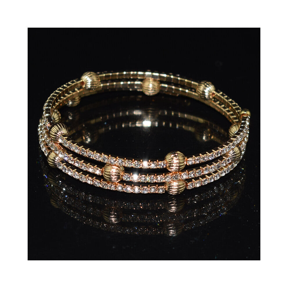 Crystal Pearl Bracelet Ladies Rhinestone Multi-layer Adjustable Bangles Cuffs Silver Plated Charm Bracelets Jewelry Gift