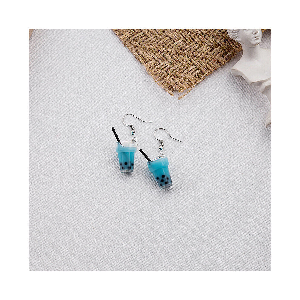 Products Fun Pearl Milk Tea Cup Earrings Creative Unique Resin Bubble Cup Drink Earrings Girls Party Jewelry