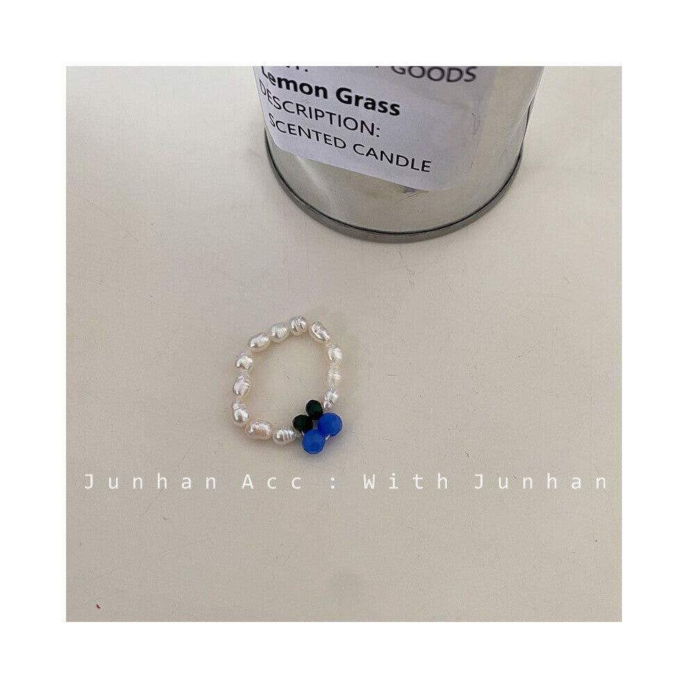 Haiyan soda-Korea INS temperament girl ring collection stacking ring sweet pearl jewelry