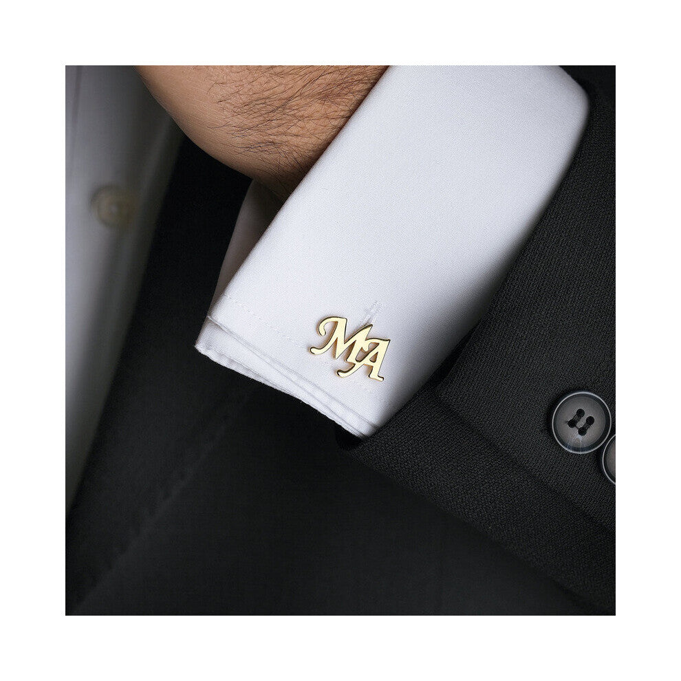 Initials 1-3 Letter Cufflinks Mens Personalized Stainless Steel Jewelry French Suit Accessories Jewellery Groomsmen Gift