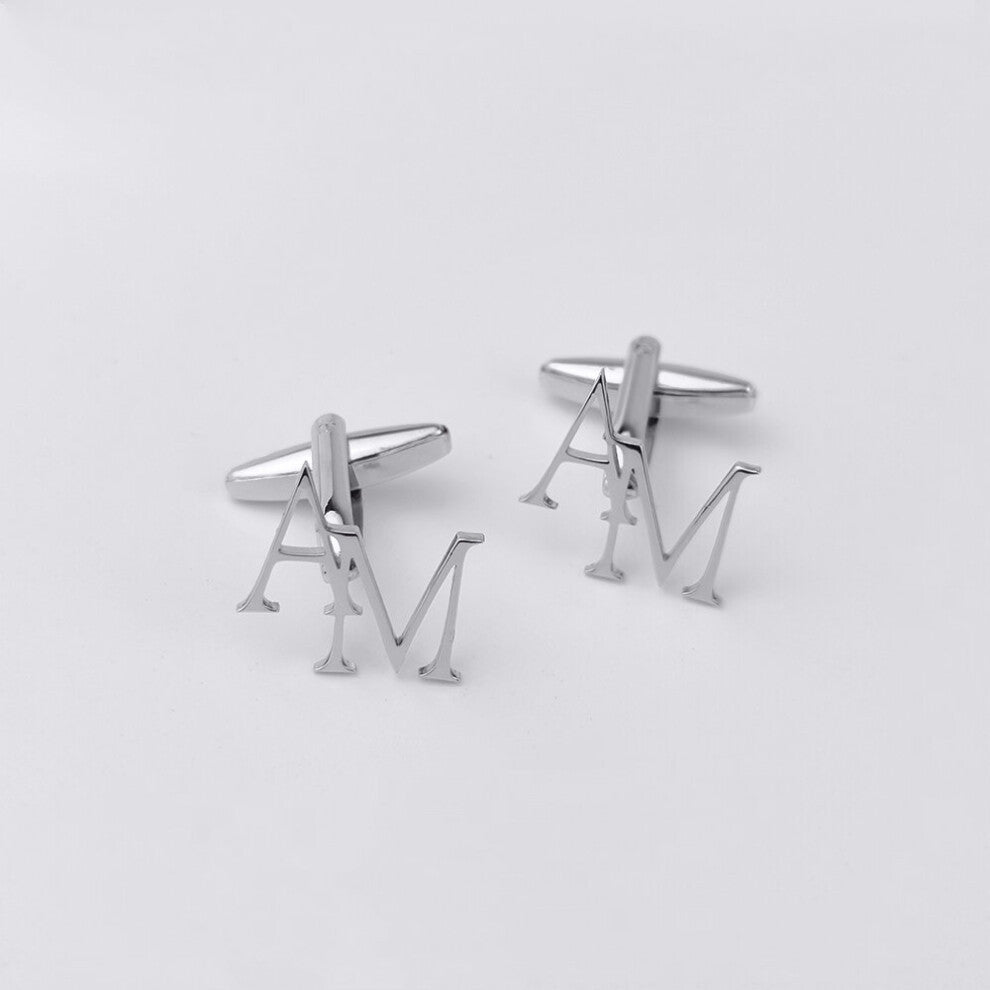Initials Letter Cufflinks for Mens Stainless Steel Jewelry Wedding Guests Personalized Gift Women Marriage Gemelos Hombre