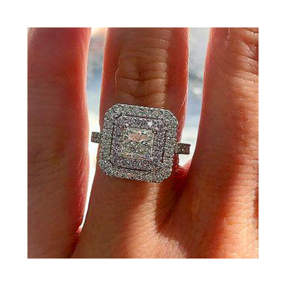 Women Rings with Brilliant Cubic Zirconia Engagement Rings Wedding Party Jewelry Drop