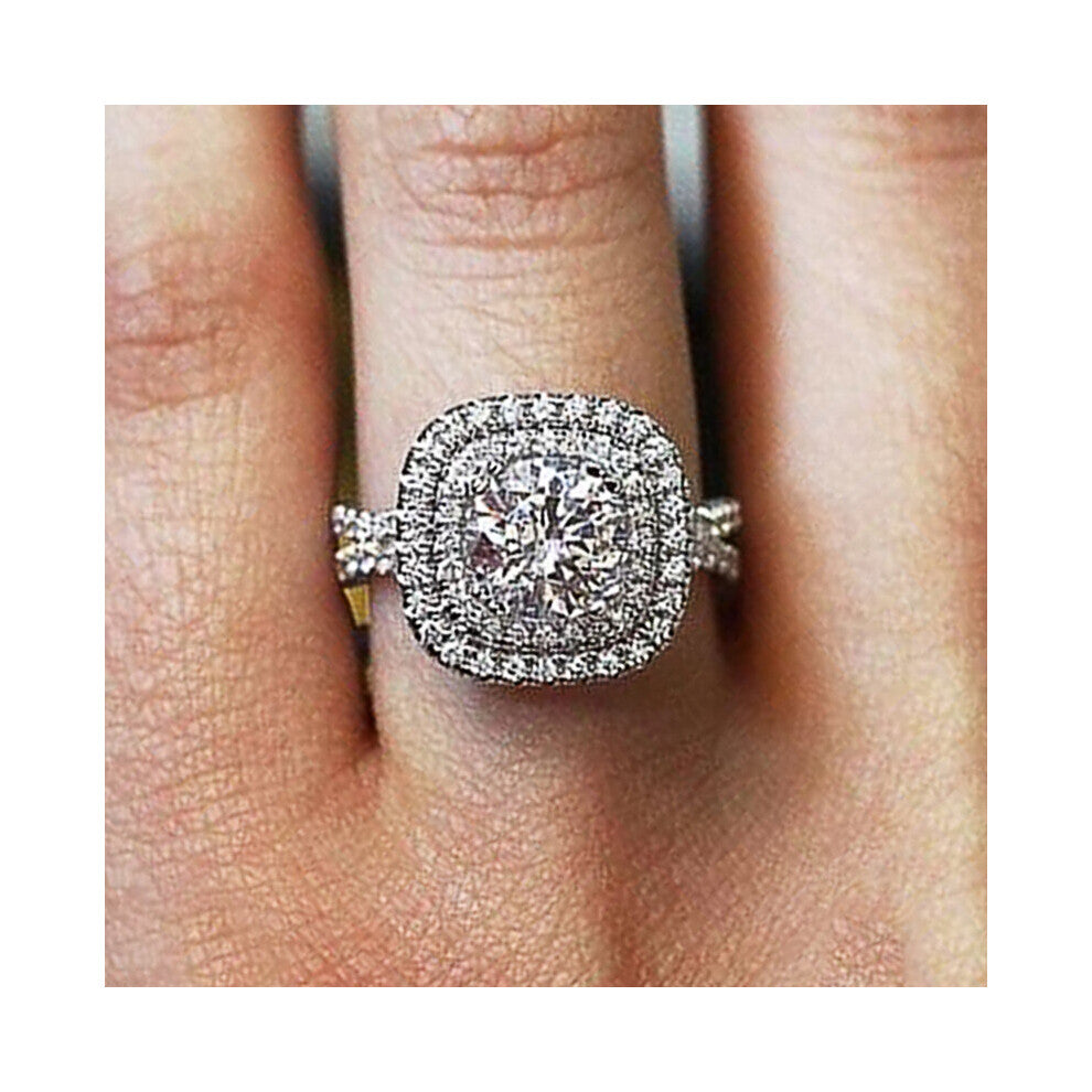 Women Rings with Brilliant Cubic Zirconia Engagement Rings Wedding Party Jewelry Drop