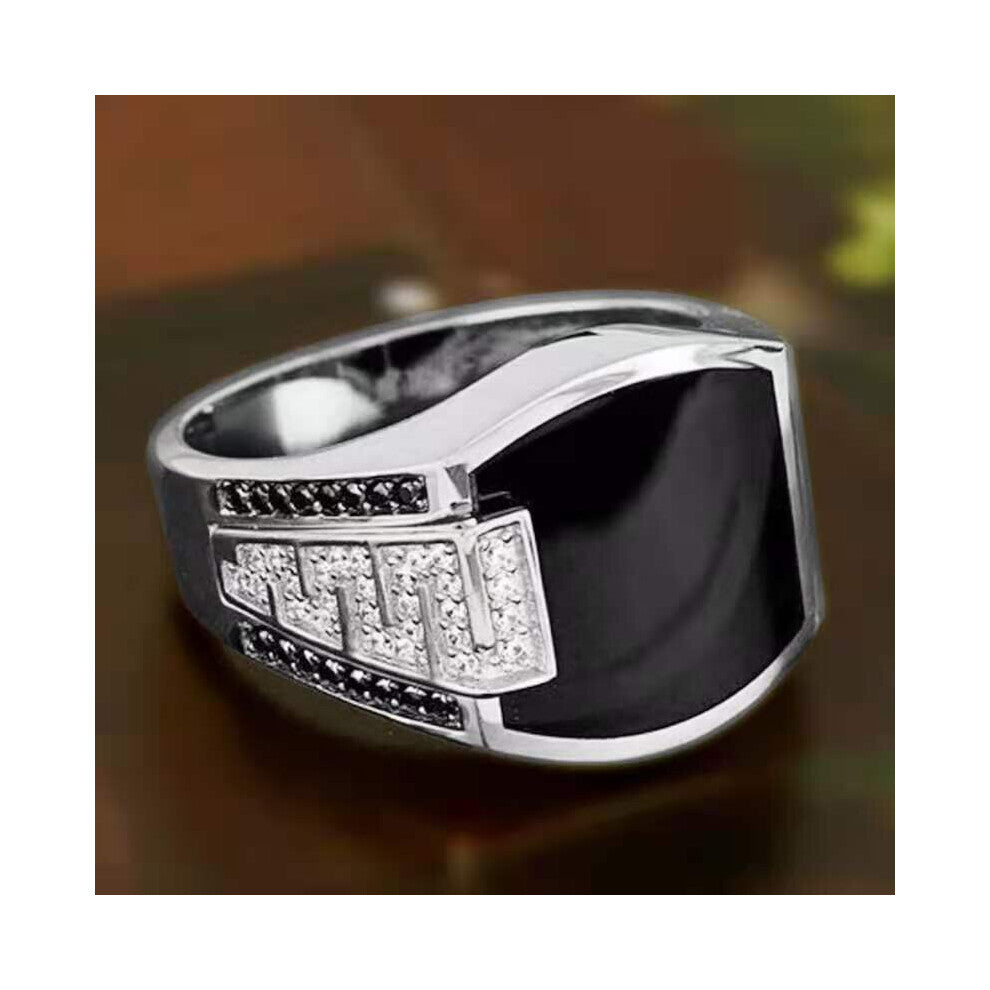 Metal Glossy Rings for Men Geometric Width Signet Square Finger Punk Style Ring Jewelry Accessories Whole