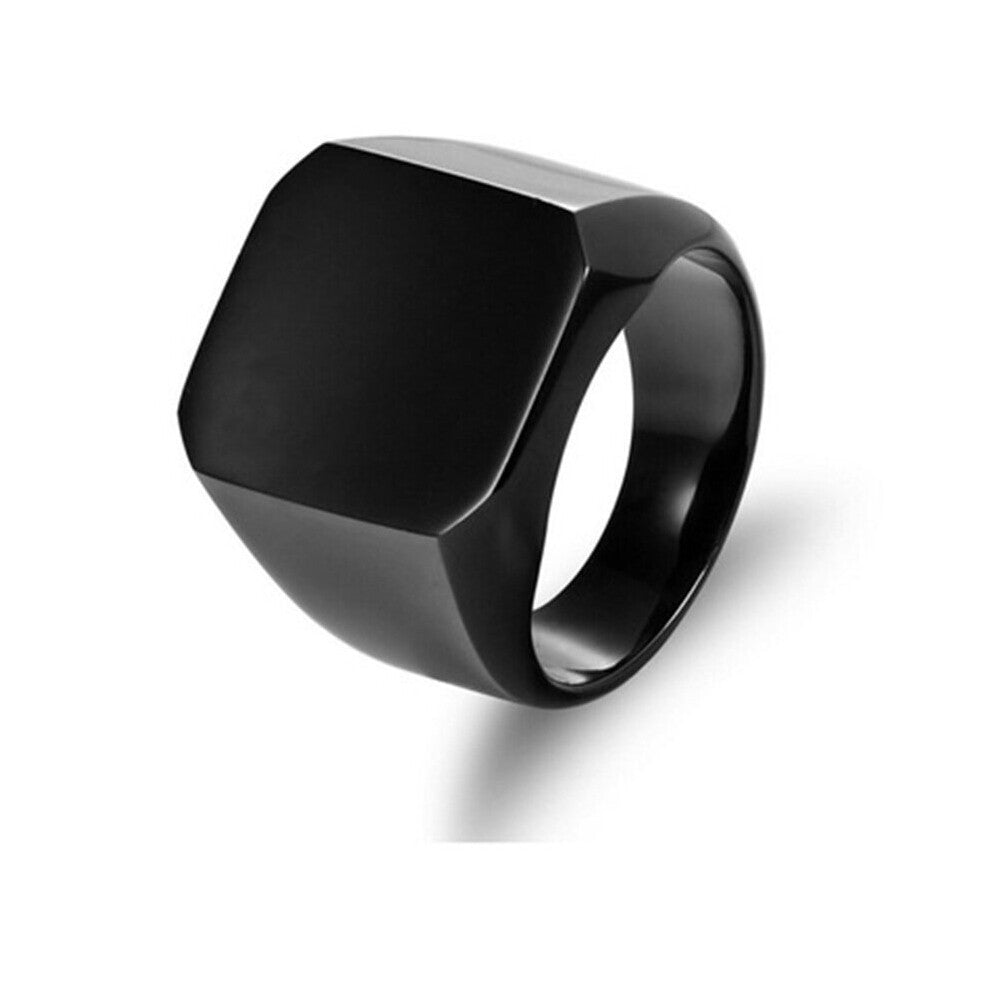 Metal Glossy Rings for Men Geometric Width Signet Square Finger Punk Style Ring Jewelry Accessories Whole