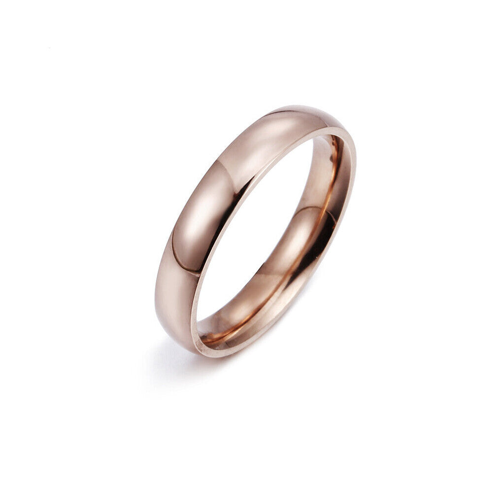 Style Smooth Stainless Steel Rings Classic Couple Rings for Women and Men Wedding Engagement Jewelry