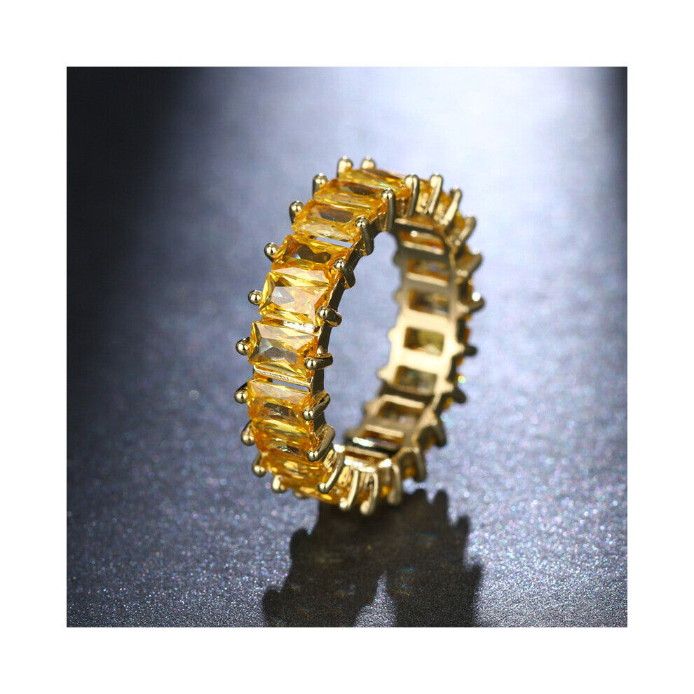 Band Zircon Rings For Women Eternity Promise CZ Crystal Finger Ring Engagement Wedding Jewelry Love Gift