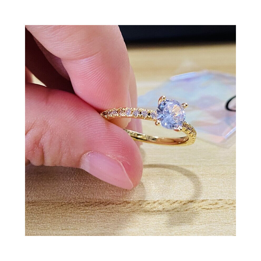 Band Zircon Rings For Women Eternity Promise CZ Crystal Finger Ring Engagement Wedding Jewelry Love Gift