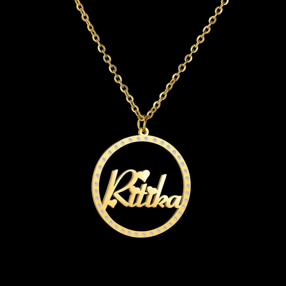 (Silver, 40cm) Atoztide?Custom Name Necklace Personalized?Butterfly Stainless Steel Pendant?Heart Letter One Hole Chain for Women Gift